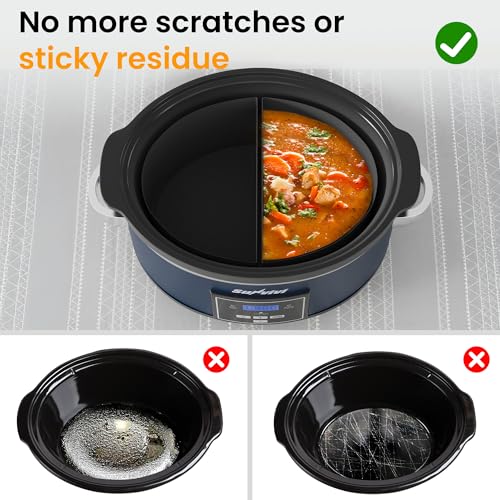 6 Quart Programmable Slow Cooker with 2 in 1 Silicone Liners
