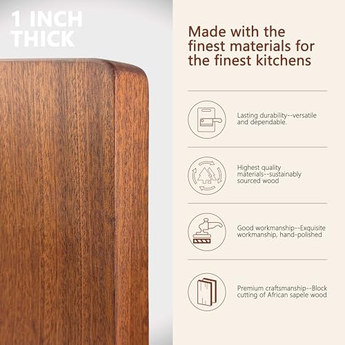 Solid Sapele Wood Cutting Board One (S--15*11*1in (38*28*2.5cm))