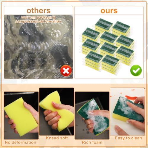 30 Pcs Individually Wrapped Sponges for Airbnb Apartment Green (Green)