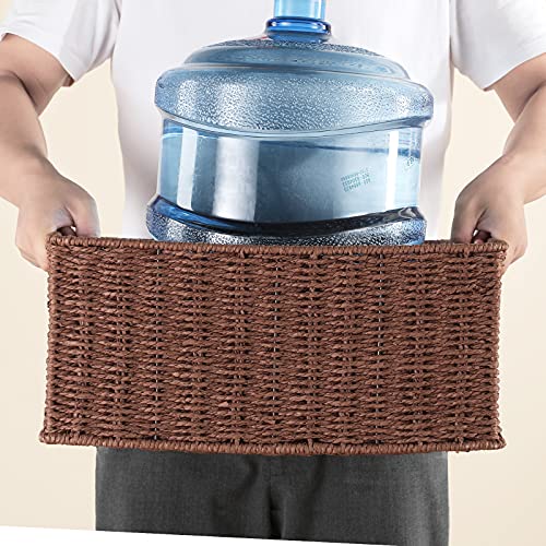 Large Woven Baskets for Storage (17 x 12.2 x 7.5 inches / Dark Brown)