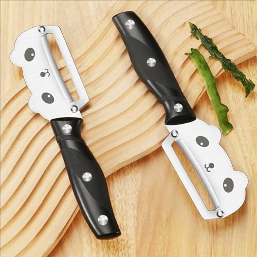 Vegetable Peeler Ergonomic Handle Stainless Steel for Potato Fruit (Standard / Black)