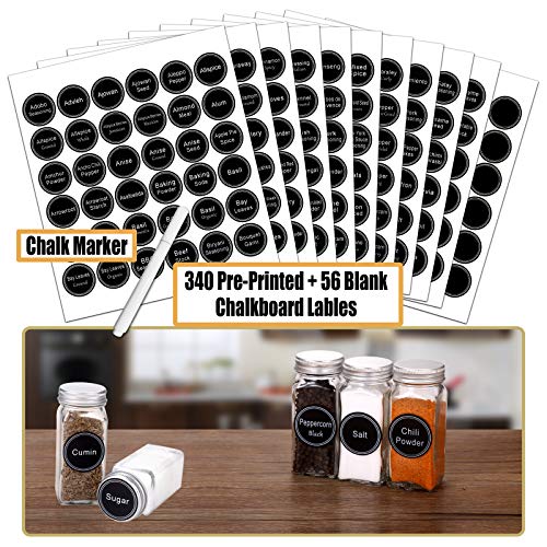 48 Pcs 4 oz Glass Spice Jars with Shaker Lids and 703 Spice Labels (48 Count)