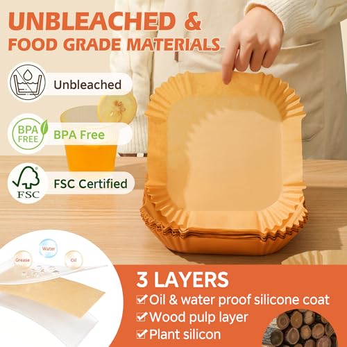 Air Fryer Liners Disposable 100PCS (6.3Inch-Round-100PCS)