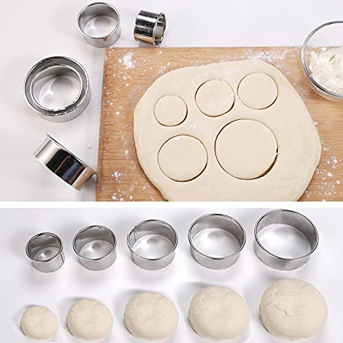 5 Pieces Biscuit Cookie Cutters Set (5 Sizes Plain Edge)
