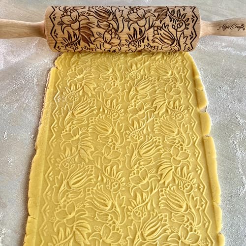 Embossing Rolling Pin BLOOMY with Floral Pattern