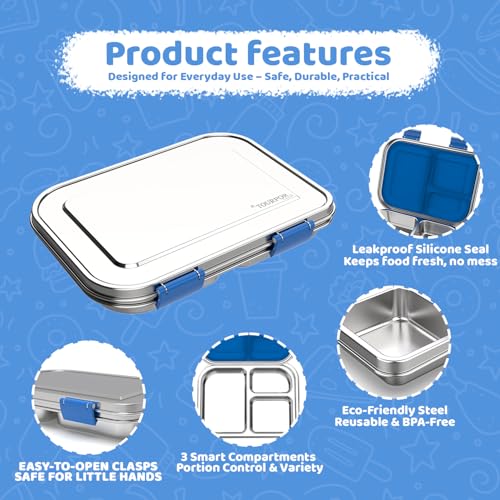 Stainless Steel Bento Box for Kids 1000ml