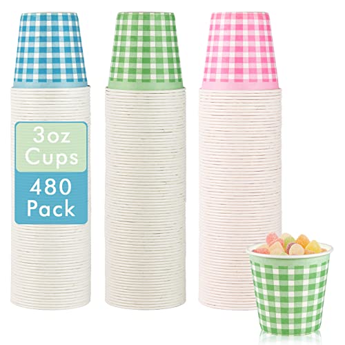 3 oz Paper Cups (480-Green&Blue&Pink)