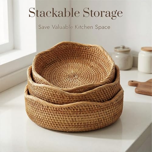 Rattan Bread Basket (Large - Natural)
