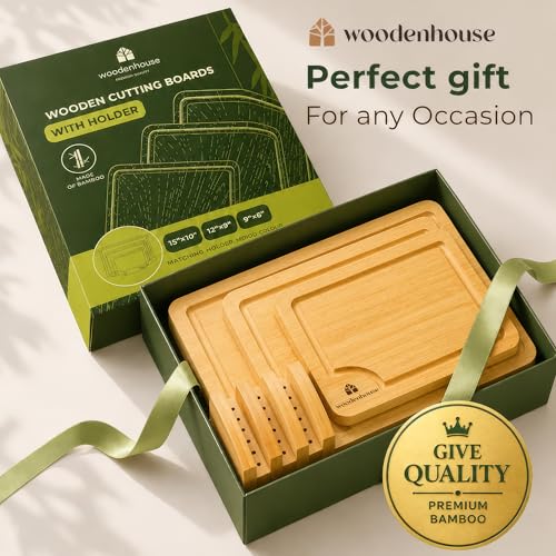 Bamboo Cutting Boards for Kitchen (Set of 3 Extended)