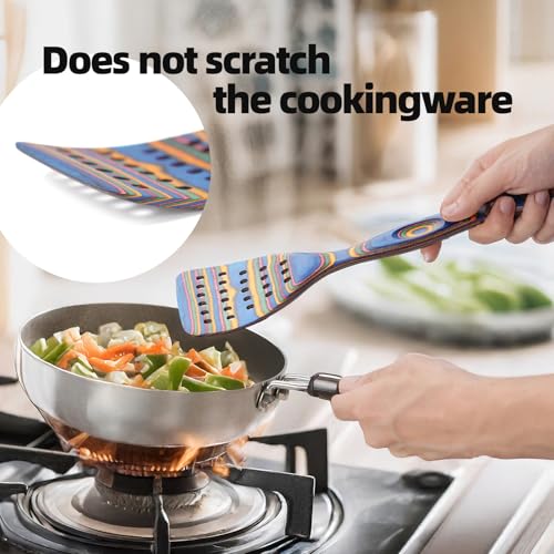 Pakkawood Wooden Cooking Utensils Set 7 (Blue)