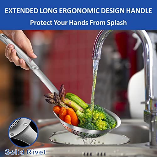 Skimmer Slotted Spoon Ladle (X Large Skimmer for Cooking)