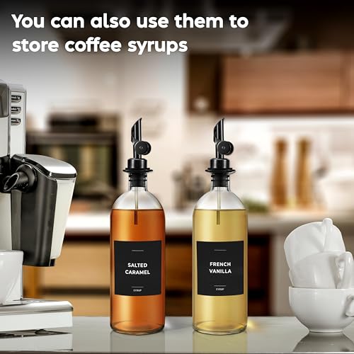Large Oil Dispenser for Kitchen (16.9 fl oz (2-Pack) / Black)