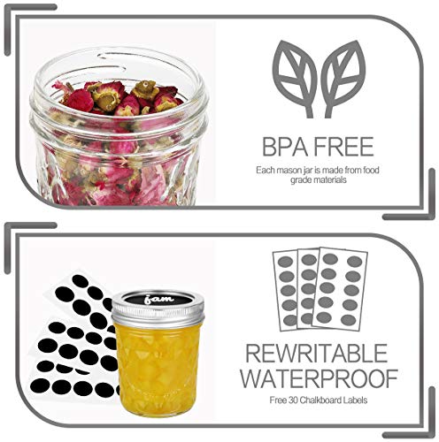 Mason Jars 30 PACK 6oz Canning Mason Jars Jelly Jars With Lids (30 Pack 6oz)