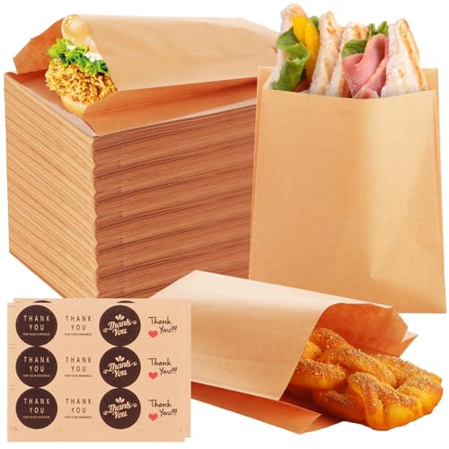 600 Pack Paper Sandwich Bags 8x6.3 inch Wax Paper Bags (Kraft-600PCS / 8x6.3 inch)