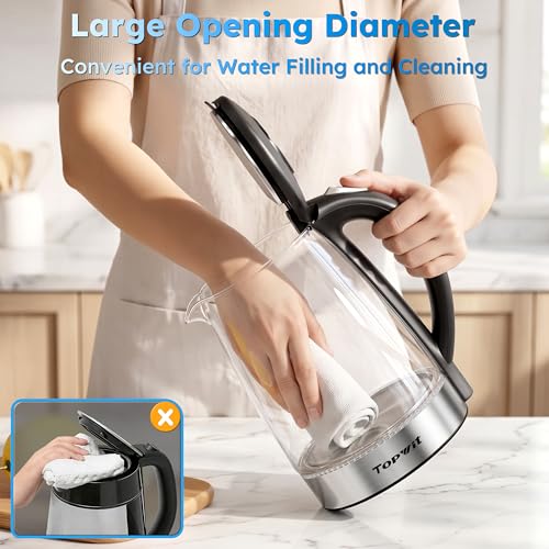 2.0L Glass Electric Kettle (2.1 Quarts / Black)