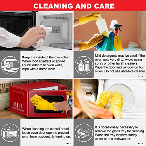 GLCMKZ09RDR09 Retro Countertop Microwave Oven with Auto Cook & Reheat (Red / .9 cu ft / Modern)