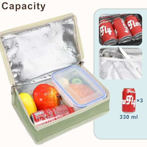 Small Insulated Lunch box Portable Soft Bag Mini Cooler Thermal Meal Tote Kit with Handle for Work & School