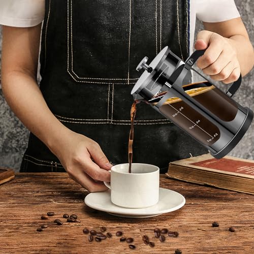 French Press Coffee Maker (Bright Black / 34 oz)