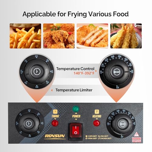 12.5QT Electric Deep Fryer (Single Fryer with Timer & Drain-12.5QT)