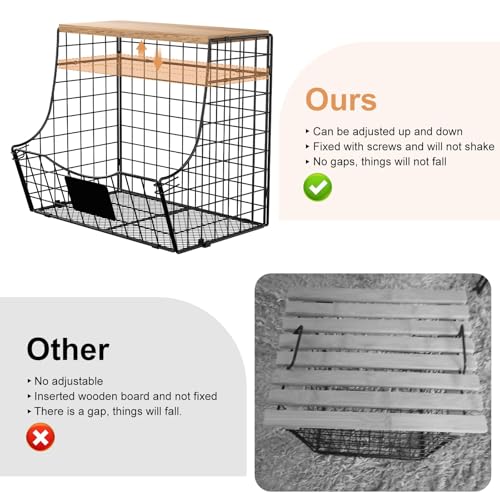 4 Pack Fruit Basket for Kitchen with Lid (L -Black)