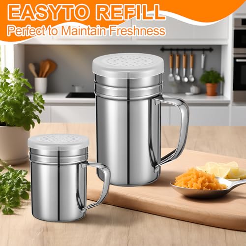 4 Pcs Stainless Steel Salt and Pepper Shakers (14oz)