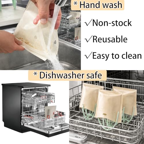 Reusable Non Stick Toaster Bags 12 Pack (6.7×7.5inch)