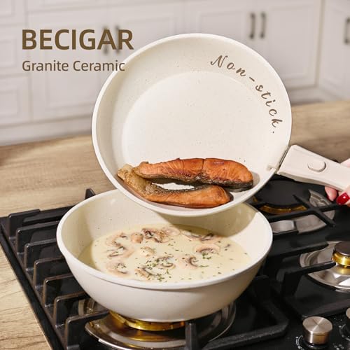 24PCS Ceramic Pots and Pans Set (White 24 Pcs)