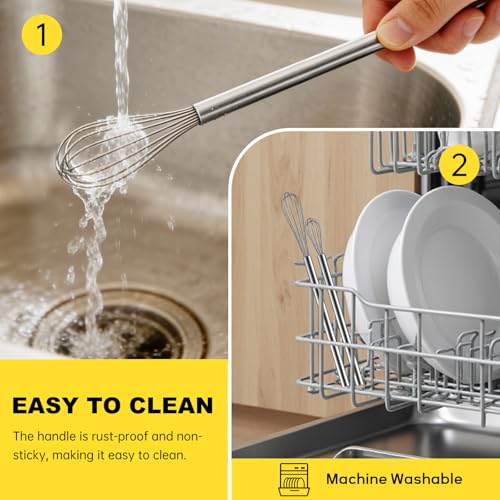 Mini Whisks Stainless Steel Whisk Set 9" 11" (Long Mini / 2 Piece)