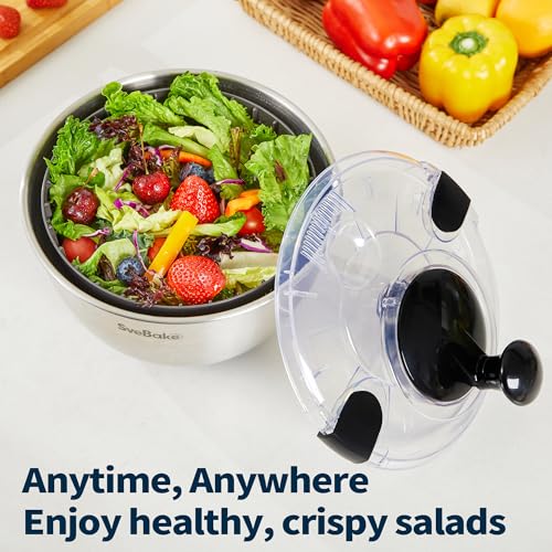 Stainless Steel Salad Spinner (Transparent Lid)