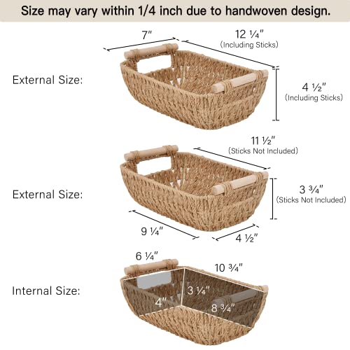 Hand Woven Small Wicker Baskets (Light Brown / Small)