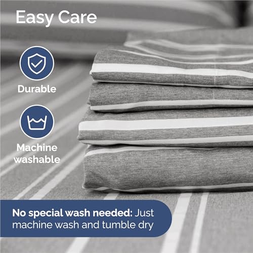 Split King Size 5 Piece Sheet Set (41 - Grey Stripes 3 / Split King Size)
