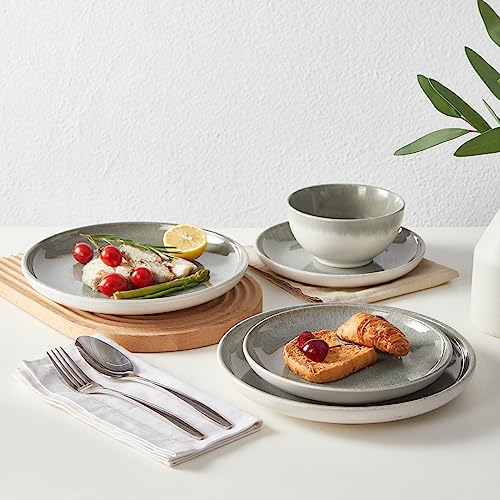Stoneware Dinnerware Sets for 6 (Gradient Green / Set (18pcs))