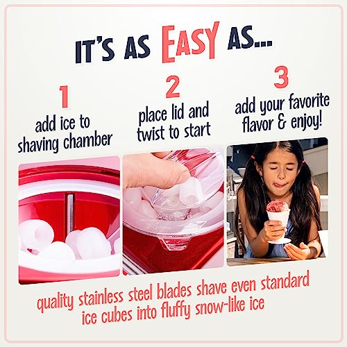 Snow Cone Shaved Ice Machine (Table Top / Metallic Red)