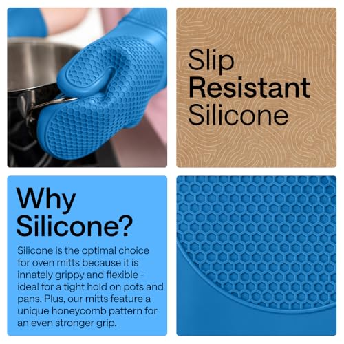 Silicone Oven Mitts (Aqua / 12.5" Oven Mitts)