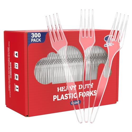 300 Count] Clear Plastic Forks (Clear / Fork)