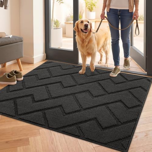 Front Door Mat Outside Entrance (Charcoal / 40" x 32" (Rectangular))