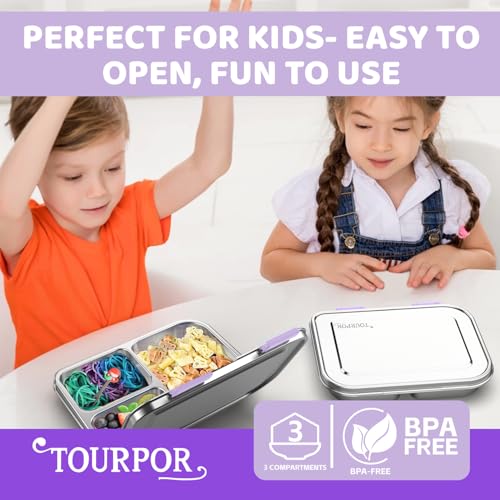 Stainless Steel Bento Box for Kids 1000ml (Purple)