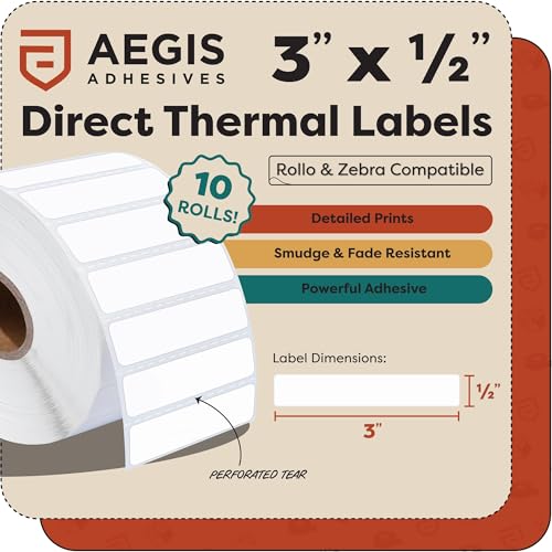 3" X 0.5" Direct Thermal Labels (3" X 0.5")