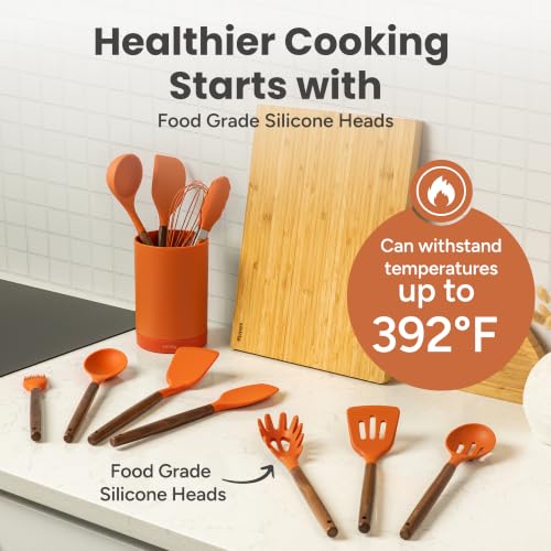 Silicone Kitchen Utensils Set (Orange)