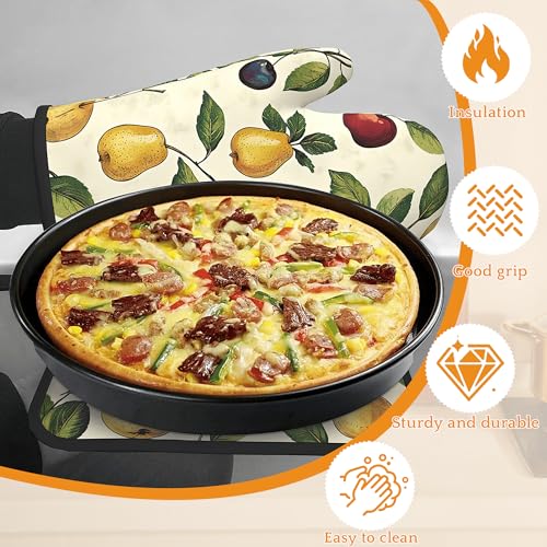 Retro Fruit Oven Mitts and Pot Holders Set (4 Count)