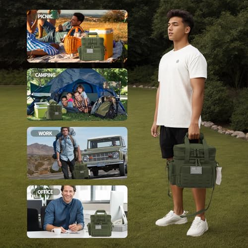Tactical Lunch Box for Men Expandable 18L Heavy Duty Military Insulated Cooler Bag