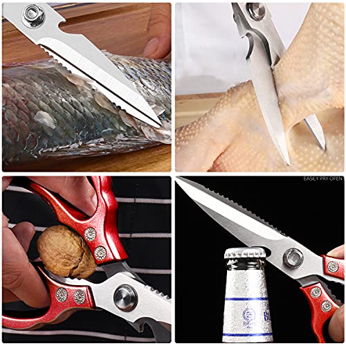 Heavy Duty Sharp Kitchen Scissors (Red)