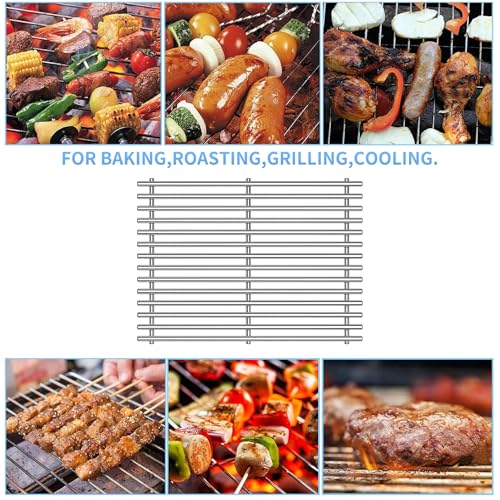 Htanch15inch 7522 Stainless Steel 9mm Cooking Grid Grates for Weber 7523 Genesis Silver A