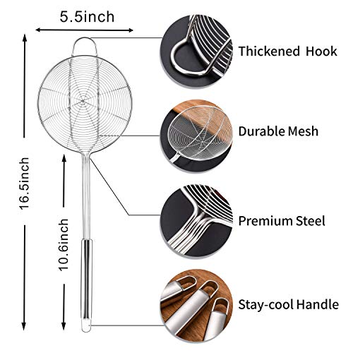 16.5 Inch Spider Strainer Cooking Skimmer for Cooking and Frying (X Large Spider Strainer for Frying)
