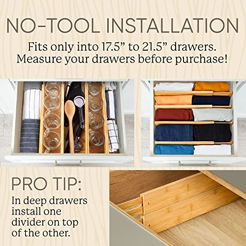 Expandable Bamboo Drawer Dividers (18" - 20" (Medium Size))