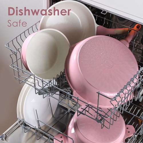 Nonstick Ceramic Cookware Set Large 13 (Blossom Pink)