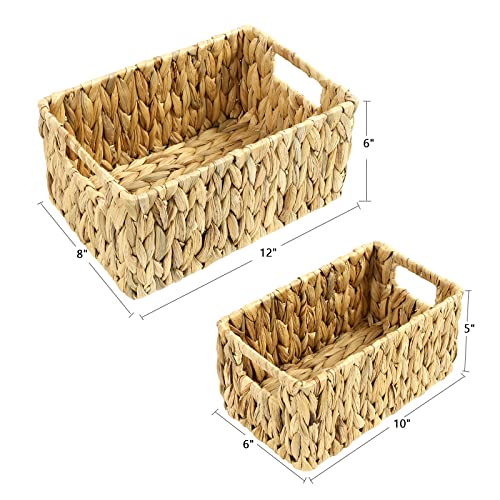 Water Hyacinth Storage Baskets (12 x 8 x 6 inches / Natural (Water Hyacinth))