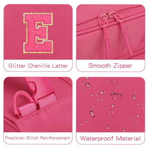 Initial Insulated Lunch Bag for Girls Kids (Rosy Red / E)
