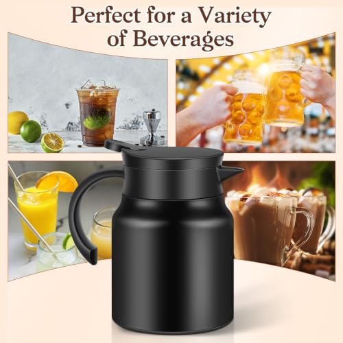 2 PCS 30 OZ Thermal Coffee Carafe (Black / 30 oz)