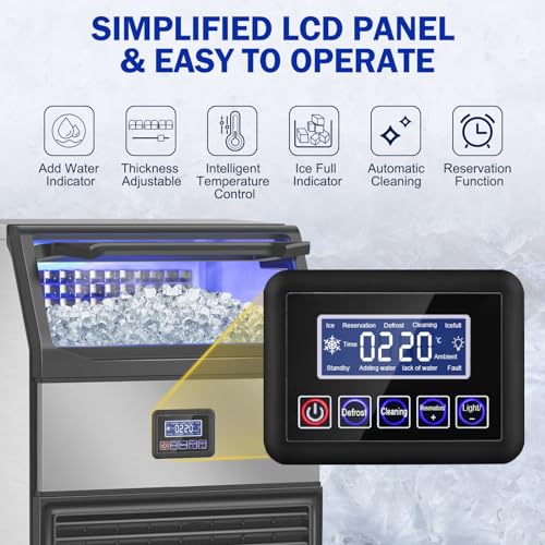 Commercial Ice Maker Machine (350Lbs/24H (75Lbs Bin))